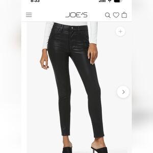 Joe's Black Coated Skinny Jeans Ankle 24 *NWT*